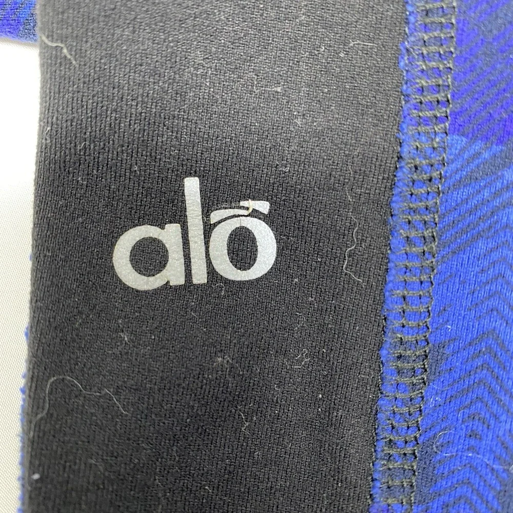 Alo Yoga Leggings Womens XS Blue‎ Black Geometric Chevron Print High Rise Tights